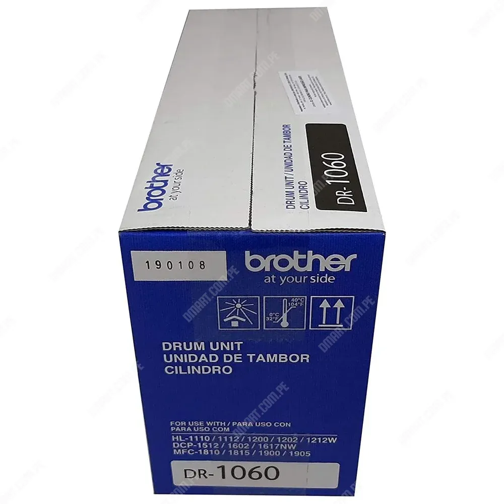 Unidad De Imagen Brother DR1060 Black, Para Impresoras Brother HL-1202 / HL-1212W / DCP-1602 / DCP-1617NW, Rendimiento 10.000 Páginas.