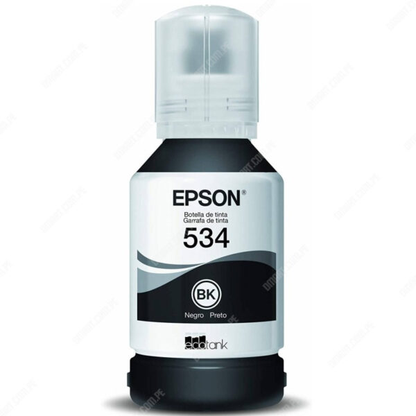 Botella De Tinta Epson T534120-AL Negro, Para Impresoras Epson EcoTank M1100 / M1120 / M1180 / M2140 / M2170 / M3170 / M3180, Rendimiento 6.000 Páginas.