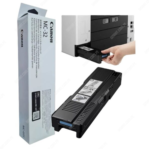 Cartucho Caja De Mantenimiento Canon MC-32 (1156C009AA) Original, Compatible Con Impresora Plotter Canon imagePROGRAF TC-20 / TC-20M.