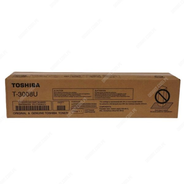 Toner Toshiba T-3008U Black, Para Toshiba E-Studio 2008A / 2508A / 3008A / 3008AG / 3508A / 4508A / 5008A / 5008AG, Rendimiento 43.900 Páginas.