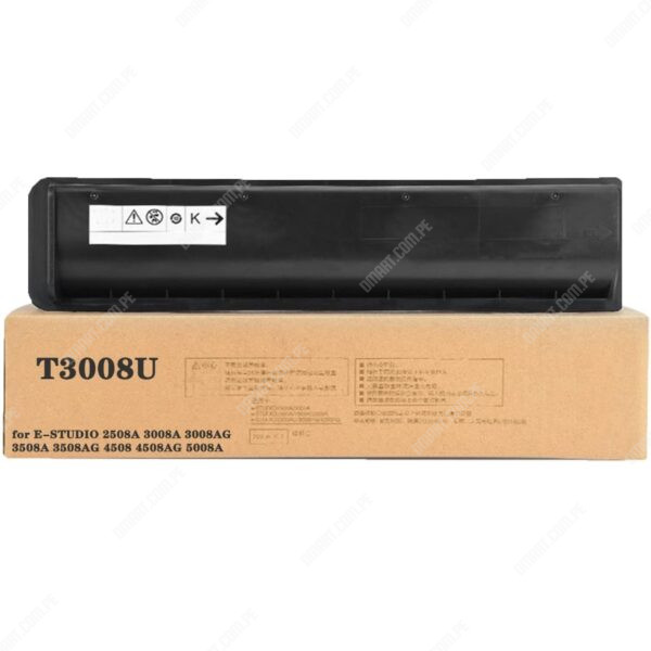 Toner Toshiba T3008U Alternativo Black, Para Toshiba E-Studio 2008A / 2508A / 3008A / 3008AG / 3508A / 4508A / 5008A / 5008AG, Rendimiento 43.900 Páginas.