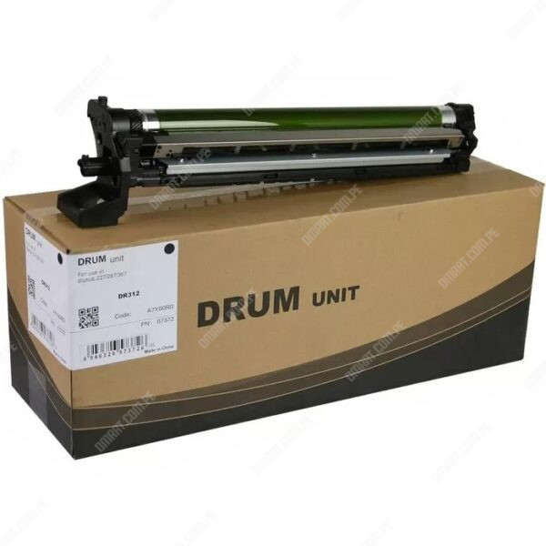 Unidad Drum Tambor Konica Minolta DR312 A7Y00RD Black, Para Impresora Multifunciónal Konica Minolta Bizhub 227 / 287 / 367, Rendimiento 110.000 Paginas.