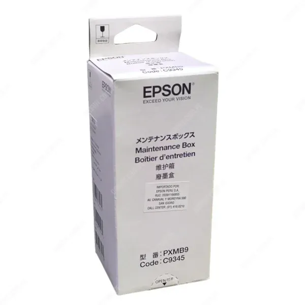 Caja De Mantenimiento Epson C9345/PXMB9 (C12C934591) Black, Para Impresora Epson EcoTank L15150 / L15160 / L15168 / L8160 / L8180, Rendimiento 30.000 Páginas.