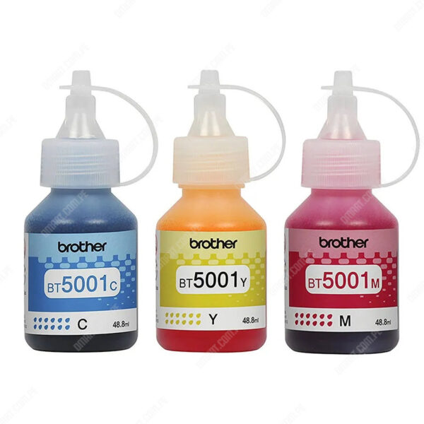 Juego De Tinta Brother BT5001 3PK | BT5001C | BT5001M | BT5001Y | Color Cyan Magenta Amarillo. Para Impresoras Brother HL-T4000DW / T420W-V / T426W / T4500DW.