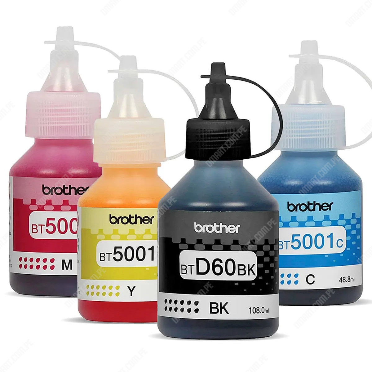 Botella De Tinta Brother BTD60BK | BT5001C | BT5001M | BT5001Y | Negro & Color Cyan Magenta Amarillo. Para Imp Brother HL-T4000DW / T420W-V / T426W / T4500DW.