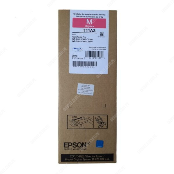 Tinta Epson T11A320-AL Color Magenta, Para Impresora Epson WorkForce Pro WF-C5310 / WF-C5390 / WF-C5810 / WF-C5890, Rendimiento 5.000 Páginas.