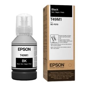 Botella De Tinta Epson T49M120 Color Negro, Para Impresora Plotter Epson SureColor SC-F170 / SC-F570 / SC-F571, Contenido 140ml, Rendimiento 6.000 Páginas.