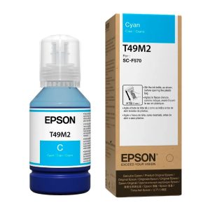 Botella De Tinta Epson T49M220 Color Cyan, Para Impresora Plotter Epson SureColor SC-F170 / SC-F570 / SC-F571, Contenido 140ml, Rendimiento 6.000 Páginas.