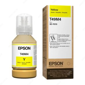 Botella De Tinta Epson T49M420 Color Amarillo, Para Impresora Plotter Epson SureColor SC-F170 / SC-F570 / SC-F571, Contenido 140ml, Rendimiento 6.000 Páginas.