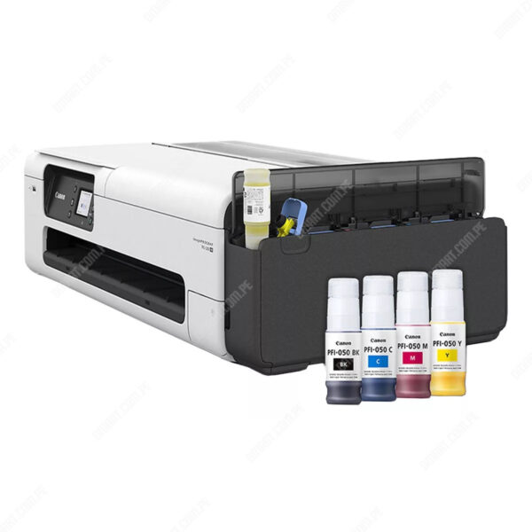 Botella De Tintas Canon PFI-050 Color Negro Cyan Magenta Amarillo, Para Impresora / Plotter Canon ImagePROGRAF TC-20 / iPF TC-20M, Rendimiento 7.300 Páginas.