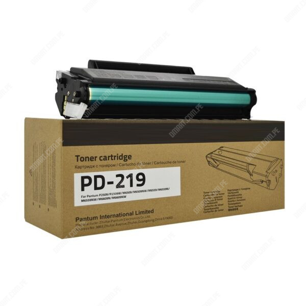 Toner Pantum PD-219 Black Generico, Para Impresoras Pantum P2509W / M6509NW / M6559N / M6559NW / M6609N / M6609NW, Rendimiento 1.600 Páginas.