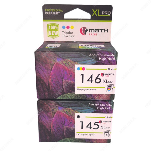 Pack Tinta Canon PG-145XL | CL-146XL Negro & Tricolor (Genérico), Para Impresora Canon Pixma iP2810 / MG2410 / MG2510 / MG2910 / MG3010 / TS3110...