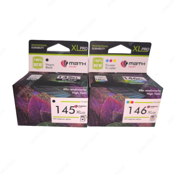 Pack Tinta Canon PG-145XL | CL-146XL Negro & Tricolor (Genérico), Para Impresora Canon Pixma iP2810 / MG2410 / MG2510 / MG2910 / MG3010 / TS3110...