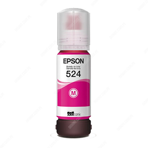 Botella De Tinta Epson T524320-AL Color Magenta, Para Impresoras Epson EcoTank L6580 / L15150 / L15160, Contenido 70 Mililitros, Rendimiento 6.000 Páginas.