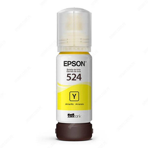 Botella De Tinta Epson T524420-AL Color Amarillo, Para Impresoras Epson EcoTank L6580 / L15150 / L15160, Contenido 70 Mililitros, Rendimiento 6.000 Páginas.