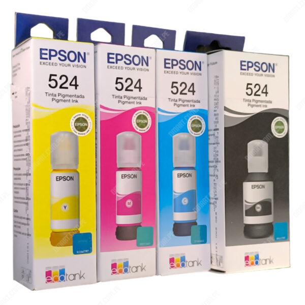 Botella De Tintas Epson EcoTank L15150 / L15160 (T524) Original [T524120-AL] [T524220-AL] [T524320-AL] [T524420-AL] Color Negro Cyan Magenta Amarillo.