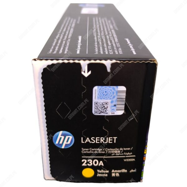 Toner Original Hp W2302A 230A Color Amarillo, Para Impresoras HP Color LaserJet Pro 4203dw / Pro MFP 4303fdw. Rendimiento 1.800 Páginas.