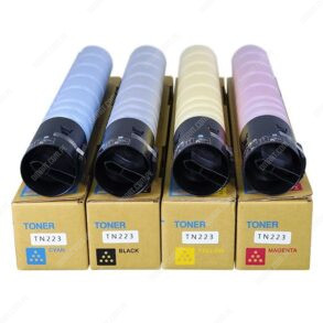 Juego De Toner Konica Minolta TN223, Para Bizhub C226 / C256 / C266 [TN223K] [TN223C] [TN223M] [TN223Y] Color Negro Cyan Magenta Amarillo Compatible.