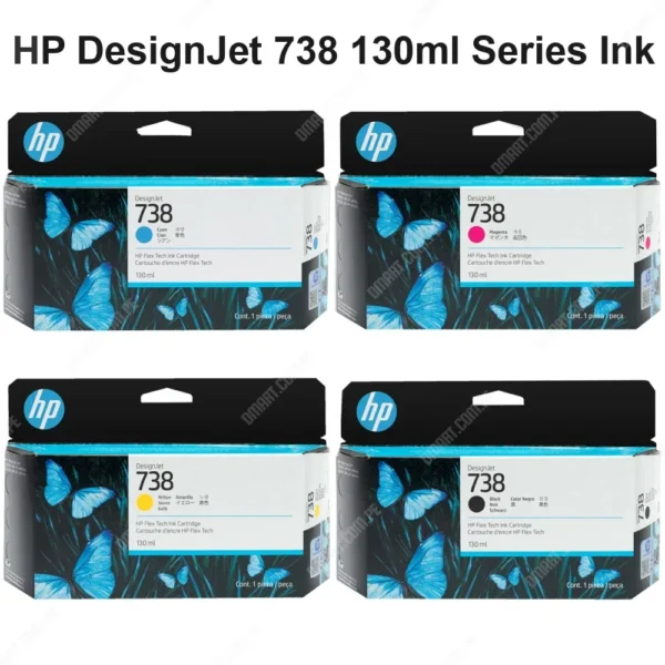 Cartucho De Tinta Hp 738 Color Negro Cyan Magenta Amarillo, Para Impresora Plotter Multifunción Hp DesignJet T850 / T950 MFP Series, Contenido 130 Mililitros.