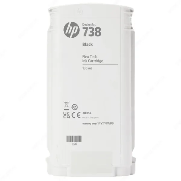 Cartucho De Tinta Hp 498N4A (738) Color Negro, Para Impresora Plotter Multifunción Hp DesignJet T850 / T950 MFP Series, Volumen De Tinta 130 Mililitros.