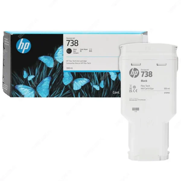 Cartucho De Tinta Hp 498N8A (738) Color Negro, Para Impresora Plotter Multifunción Hp DesignJet T850 / T950 MFP Series, Volumen De Tinta 300 Mililitros.