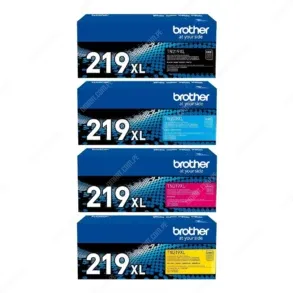 Pack De Toner Brother TN219XL Color Negro Cyan Magenta Amarillo, Para Impresoras Brother HL-L3280CDW / DCP-L3560CDW / MFC-L3760CDW (Juego Completo)