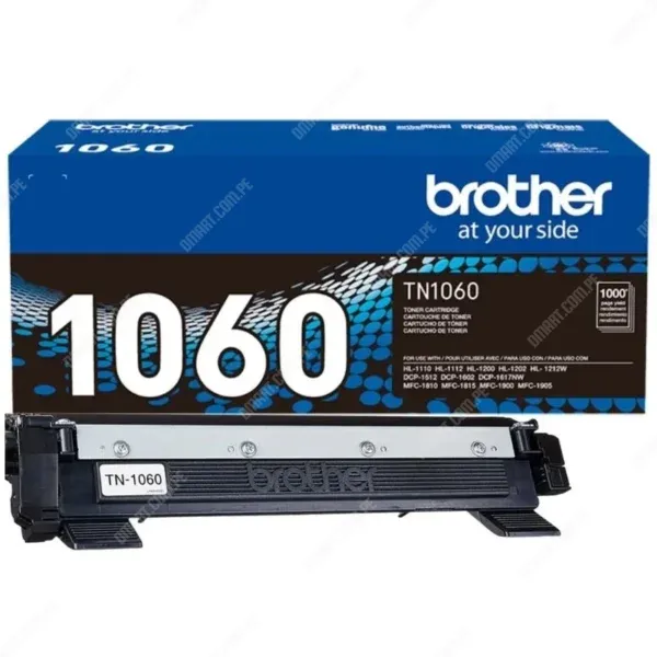 Cartucho De Toner Brother TN1060 Black, Para Impresoras Brother HL-1202 / HL-1212W / DCP-1602 / DCP-1617NW, Rendimiento 1.000 Páginas.