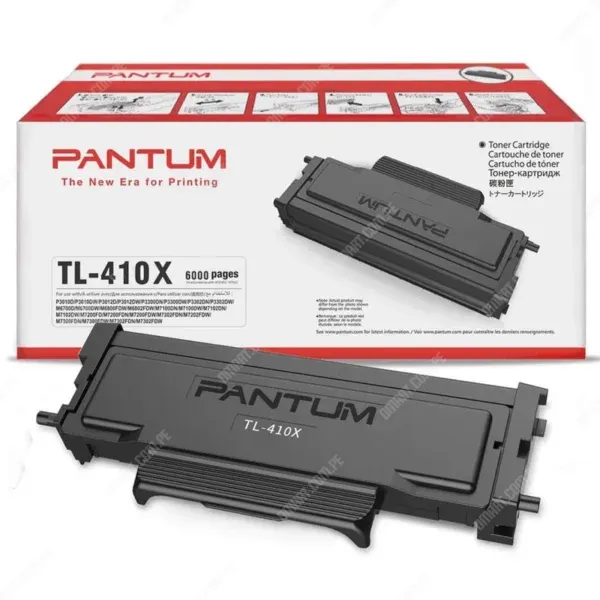 Toner Original Pantum TL-410X Black, Para Impresoras Pantum M6800FDW / M7200FDW / M7300FDN / M7300FDW, Rendimiento 6.000 Páginas.