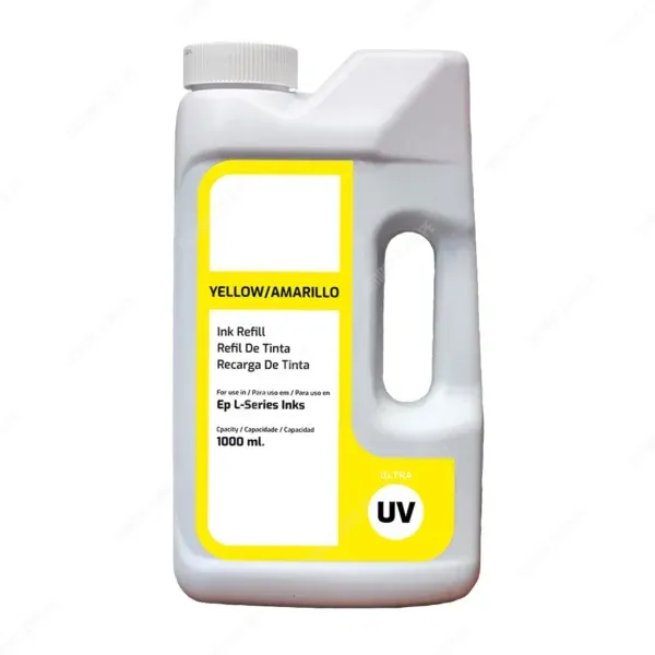 Botella De Tinta Epson T504/T544/T644 [1 Litro] Color Amarillo Ultra UV Ciss, Compatibilidad Impresoras Epson Ecotank Series L, Rendimiento 80.000 Páginas.