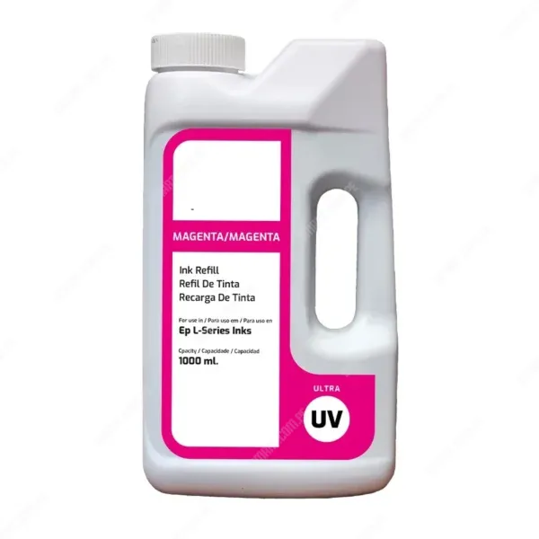 Botella De Tinta Epson T504/T544/T644 [1 Litro] Color Magenta Ultra UV Ciss, Compatibilidad Impresoras Epson Ecotank Series L, Rendimiento 80.000 Páginas.