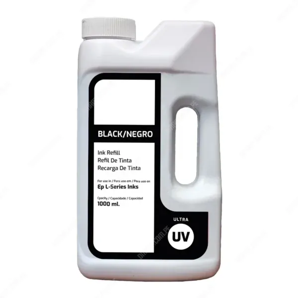 Botella De Tinta Epson T504/T544/T644 [1 Litro] Color Negro Ultra UV Ciss, Compatibilidad Impresoras Epson Ecotank Series L, Rendimiento 80.000 Páginas.