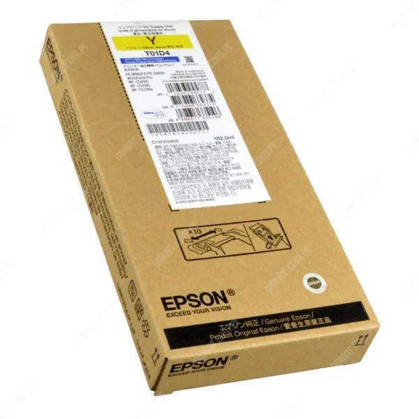 Bolsa De Tinta Epson T01D400 Color Amarillo, Para Impresoras Epson WorkForce Pro WF-C529R / WF-C579R Series, Rendimiento 20.000 Páginas.