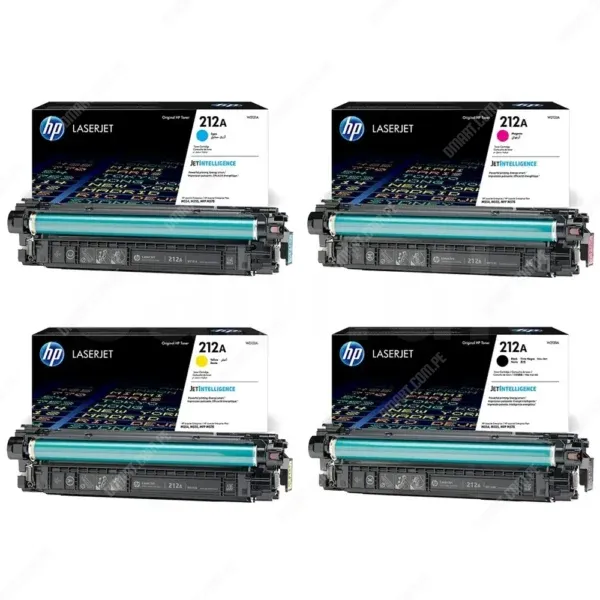 Juego De Toner Hp 212A [W2120A | W2121A | W2122A | W2123A] Color Negro Cyan Amarillo Magenta. Para Hp Color Laserjet Enterprise M554dn / M555 / Flow MFP M578.