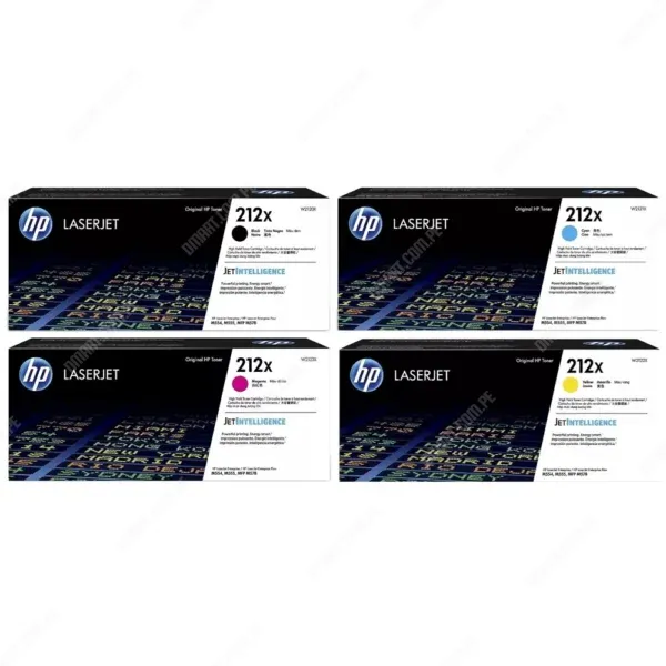 Pack De Toner Hp 212X [W2120X | W2121X | W2122X | W2123X] Color Negro Cyan Amarillo Magenta. Para Hp Color Laserjet Enterprise M554 / M555 / Flow MFP M578.