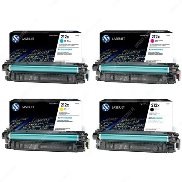 Juego De Toner Hp 212X [W2120X | W2121X | W2122X | W2123X] Color Negro Cyan Amarillo Magenta. Para Hp Color Laserjet Enterprise M554 / M555 / Flow MFP M578.