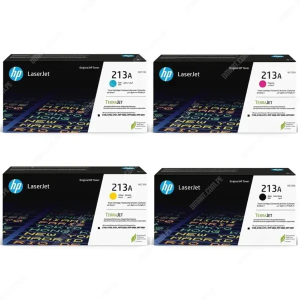 Juego De Toner Hp 213A Color Negro Cyan Amarillo Magenta, Para Impresoras Hp Color LaserJet Enterprise 5700dn / 6700dn / 6701dn / MFP 5800dn / 6800dn,