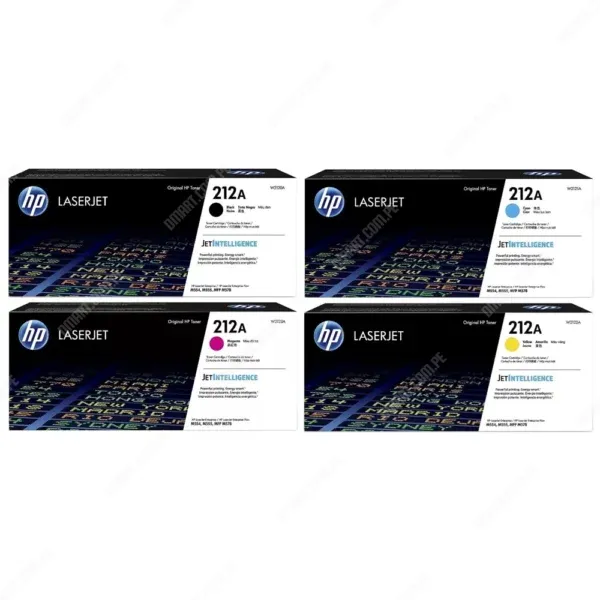 Juego De Toner Hp 212A [W2120A | W2121A | W2122A | W2123A] Color Negro Cyan Amarillo Magenta. Para Hp Color Laserjet Enterprise M554dn / M555 / Flow MFP M578.