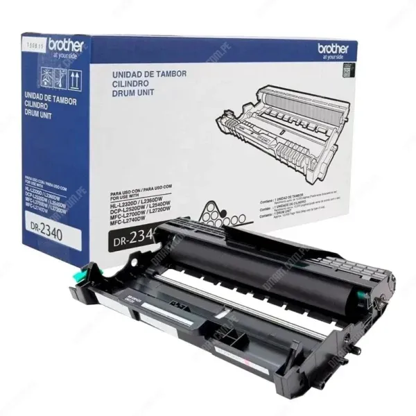 Unidad De Imagen Brother DR2340 Black, Para Impresoras Brother HL-L2360DW / DCP-L2540DW / MFC-L2700DW / MFC-L2720DW / MFC-L2740DW, Rendimiento 12.000 Páginas.