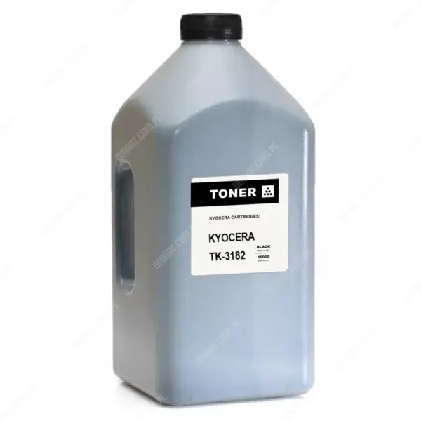 Botella Recarga De Toner Polvo Kyocera TK-3182 [1 Kilo] Color Negro, Compatible Con Impresoras Kyocera Ecosys M3655idn / P3055dn / P3155dn y Otros.