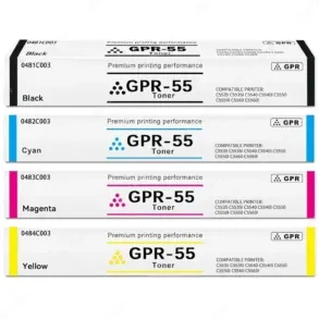 Toner Compatible Canon GPR-55 Color Negro Cyan Magenta Amarillo, Para Impresoras Canon iR ADV C5535i / C5540i / C5550i / C5560i / DX C5740i / C5750i / C5760i.