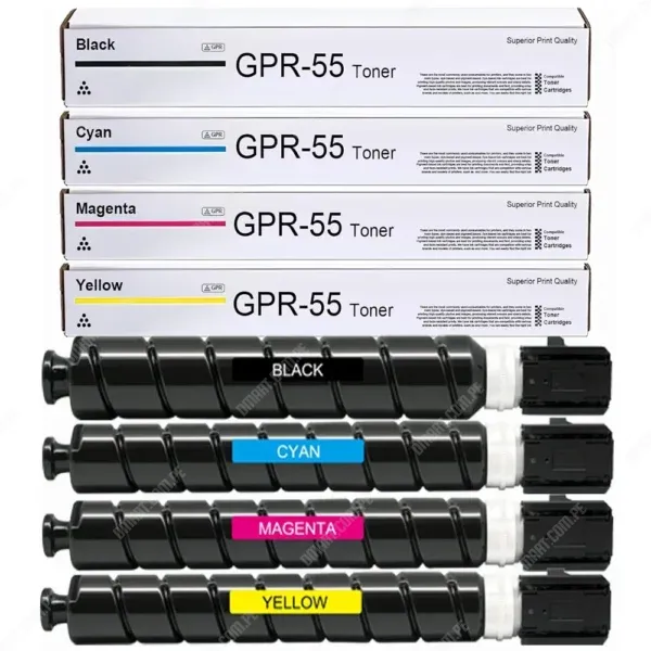 Toner Alternativo Canon GPR-55 Color Negro Cyan Magenta Amarillo, Para Impresoras Canon iR ADV C5535i / C5540i / C5550i / C5560i / DX C5740i / C5750i / C5760i.