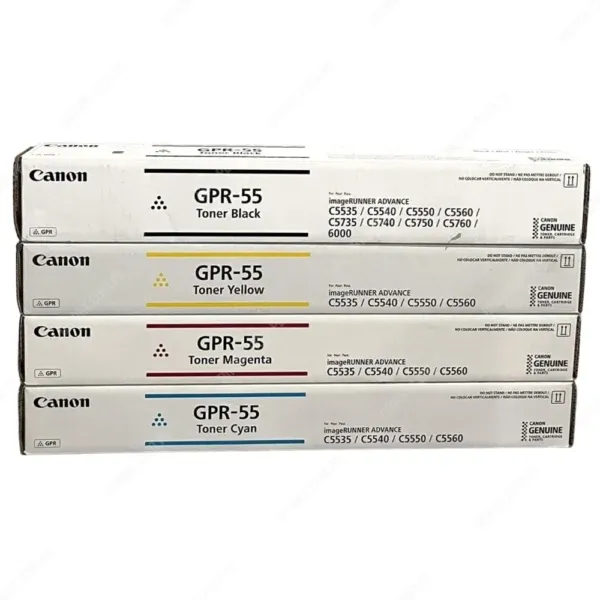 Toner Original Canon GPR-55 Color Negro Cyan Magenta Amarillo, Para Impresoras Canon iR ADV C5535i / C5540i / C5550i / C5560i / DX C5740i / C5750i / C5760i.