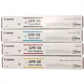 Toner Original Canon GPR-58 Color Negro Cyan Magenta Amarillo, Para Impresoras Canon imageRUNNER ADVANCE C256iF / C356iF / DX C257iF / C357iF (Juego Completo)