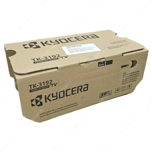 Cartucho De Tóner Kyocera TK-3192 Negro, Para Impresoras Kyocera Ecosys M3660idn / M3860idn / M3860idnf / P3060dn / P3260dn, Rendimiento 25.000 Páginas.