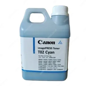 Botella De Polvo Toner Canon T02 Cyan, Compatible Con Toner Canon IPQ-1 | IPQ-2 | T01 | T02 | GPR-31 | GPR-55 | GPR-56 | GPR-58, Contenido 400 Gramos.