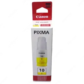 Botella De Tinta Canon GI-10 Amarillo Original, Para Impresoras Canon Pixma G6010 / G6011 / G7010 / GM2010 / GM2011, Rendimiento 7.700 Páginas.