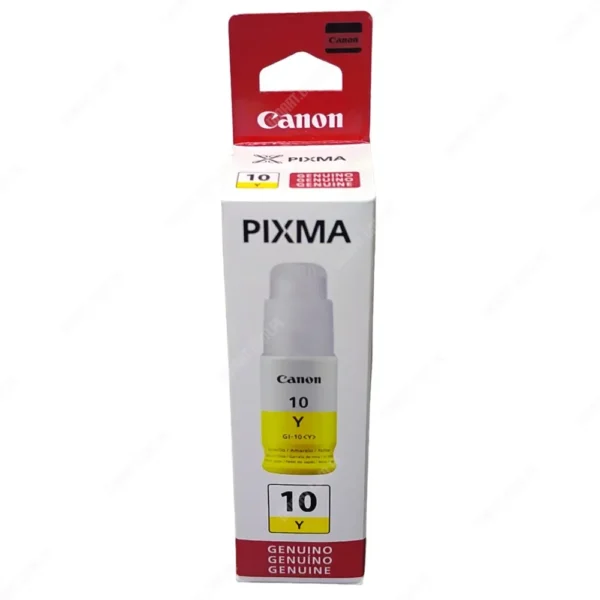 Botella De Tinta Canon GI-10 Amarillo Original, Para Impresoras Canon Pixma G6010 / G6011 / G7010 / GM2010 / GM2011, Rendimiento 7.700 Páginas.