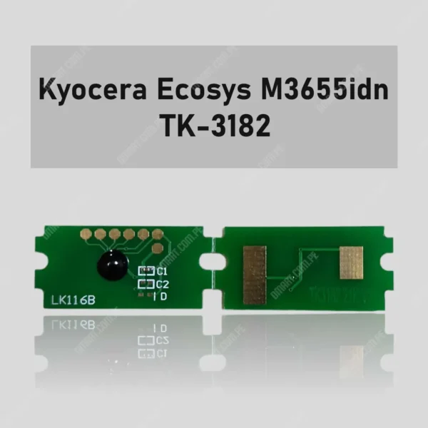 Chip De Tóner Kyocera TK-3182 Black, Compatible Con Impresoras Kyocera Ecosys M3655idn / P3055dn / P3155dn, Rendimiento 21,000 Páginas.