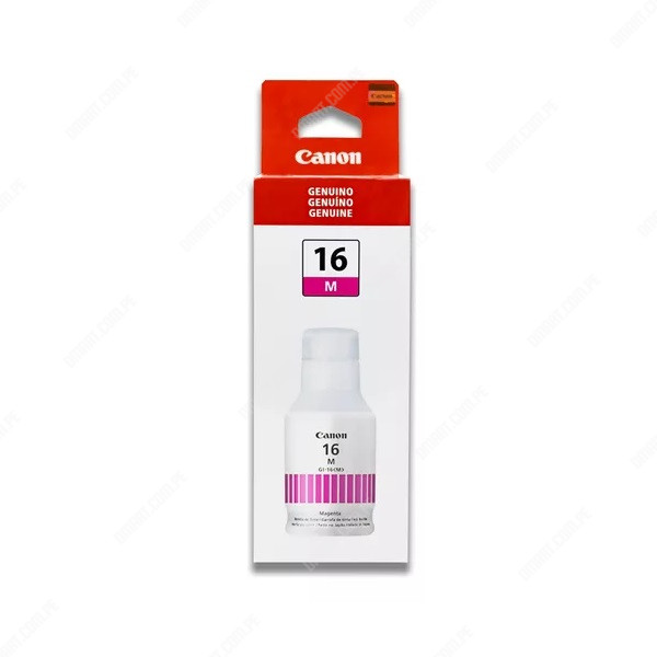 Botella De Tinta Canon GI-16 M Color Magenta, Para Impresoras Canon Maxify GX3010 / GX4010 / GX5010 / GX6010 / GX7010, Rendimiento 9.000 Páginas.