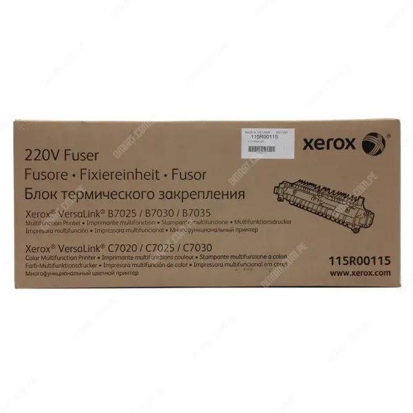 Unidad De Fusor Original Xerox 115R00115, Para Impresoras Xerox VersaLink B7025 / B7030 / B7035 / C7020 / C7025 / C7030 / Fuser Unit.